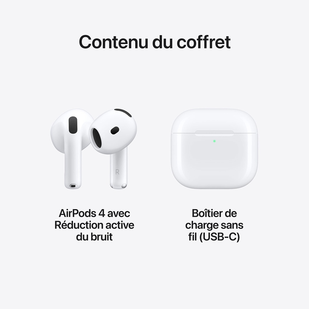 Ecouteurs AirPods 4 Avec Réducteur De Bruit + Boitier de Charge