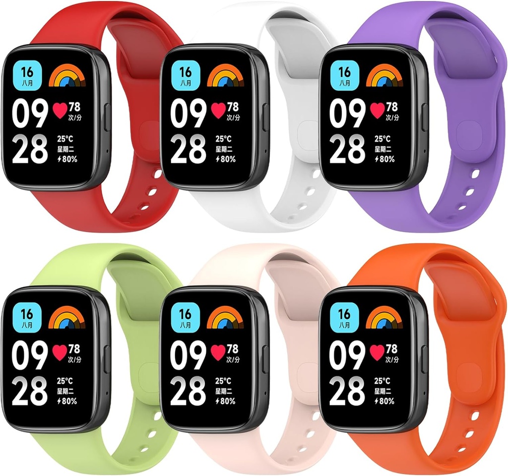 Bracelet De Rechange Silicone Pour Xiaomi Redmi Watch 6 / Watch 5 / Watch 4 / Smart Band 9 Pro / 8 Pro