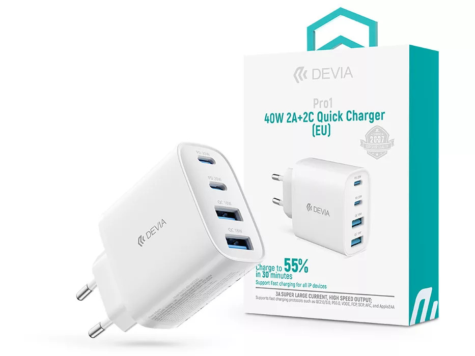 Chargeur Devia 4 Ports 40 Watts