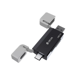 [6942297112360] Lecteur De Carte SD Micro USB 3.0 &amp; USB-C Haute Vitesse Devia